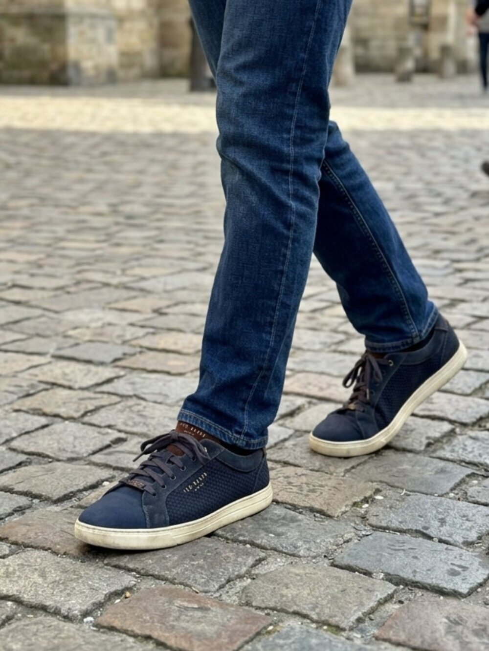 Ted Baker Sarpio Blue Suede and Canvas Sneakers